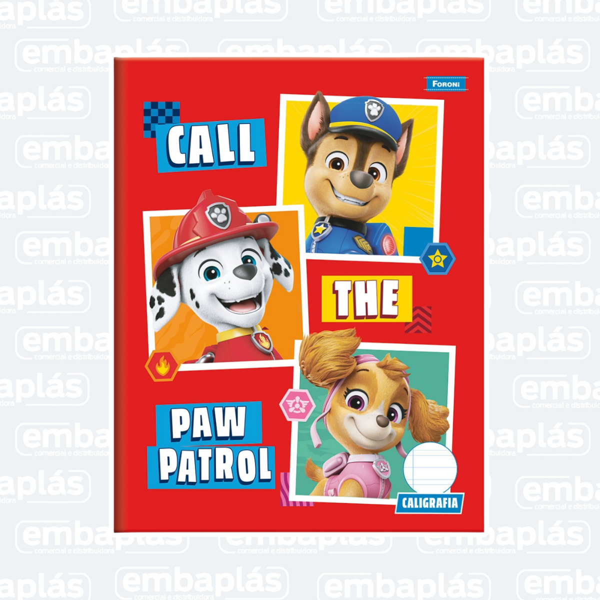 Caderno Brochurão Caligrafia Capa Dura 40 Folhas Patrulha Canina - FORONI