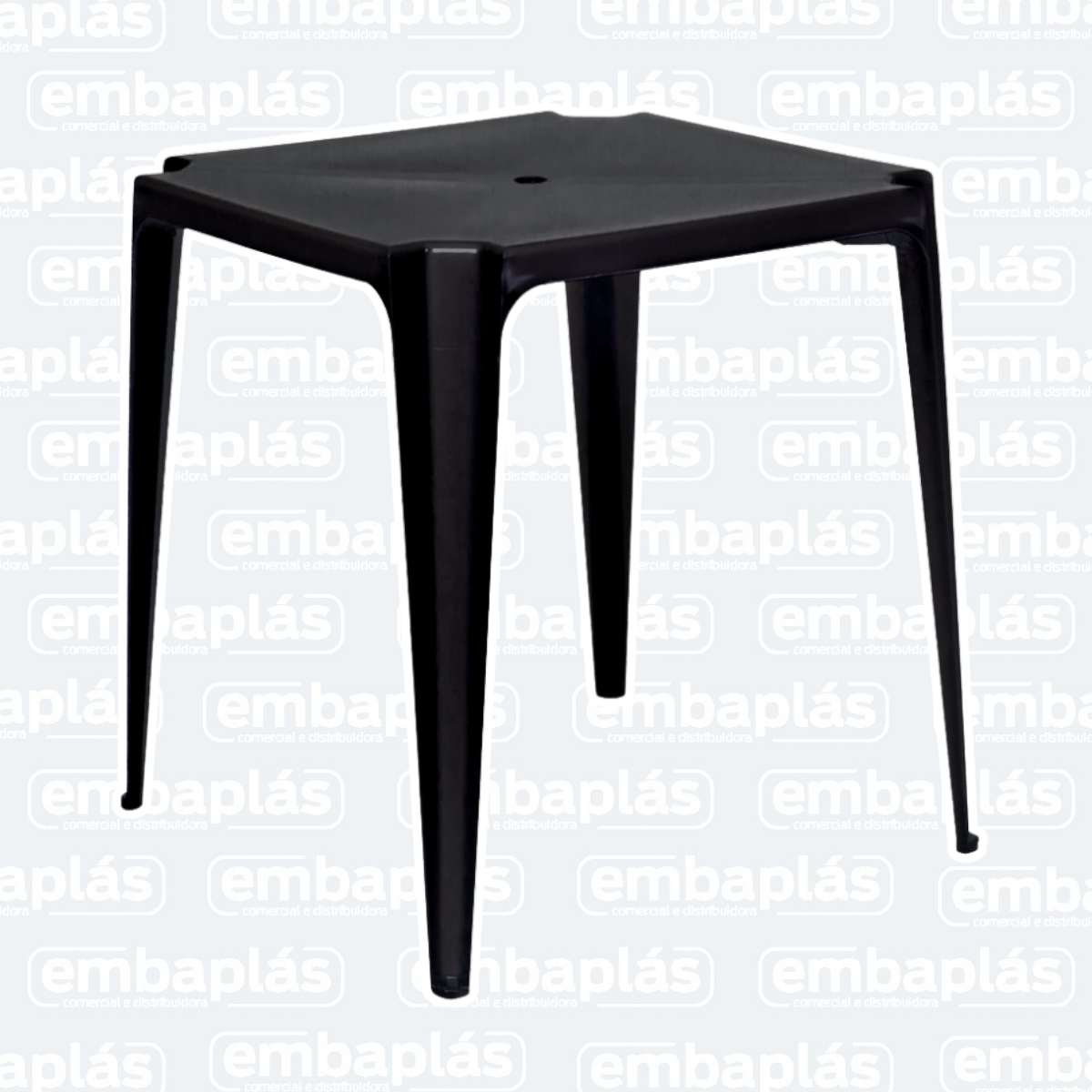 Mesa Plástica Quadrada Preta - MOR