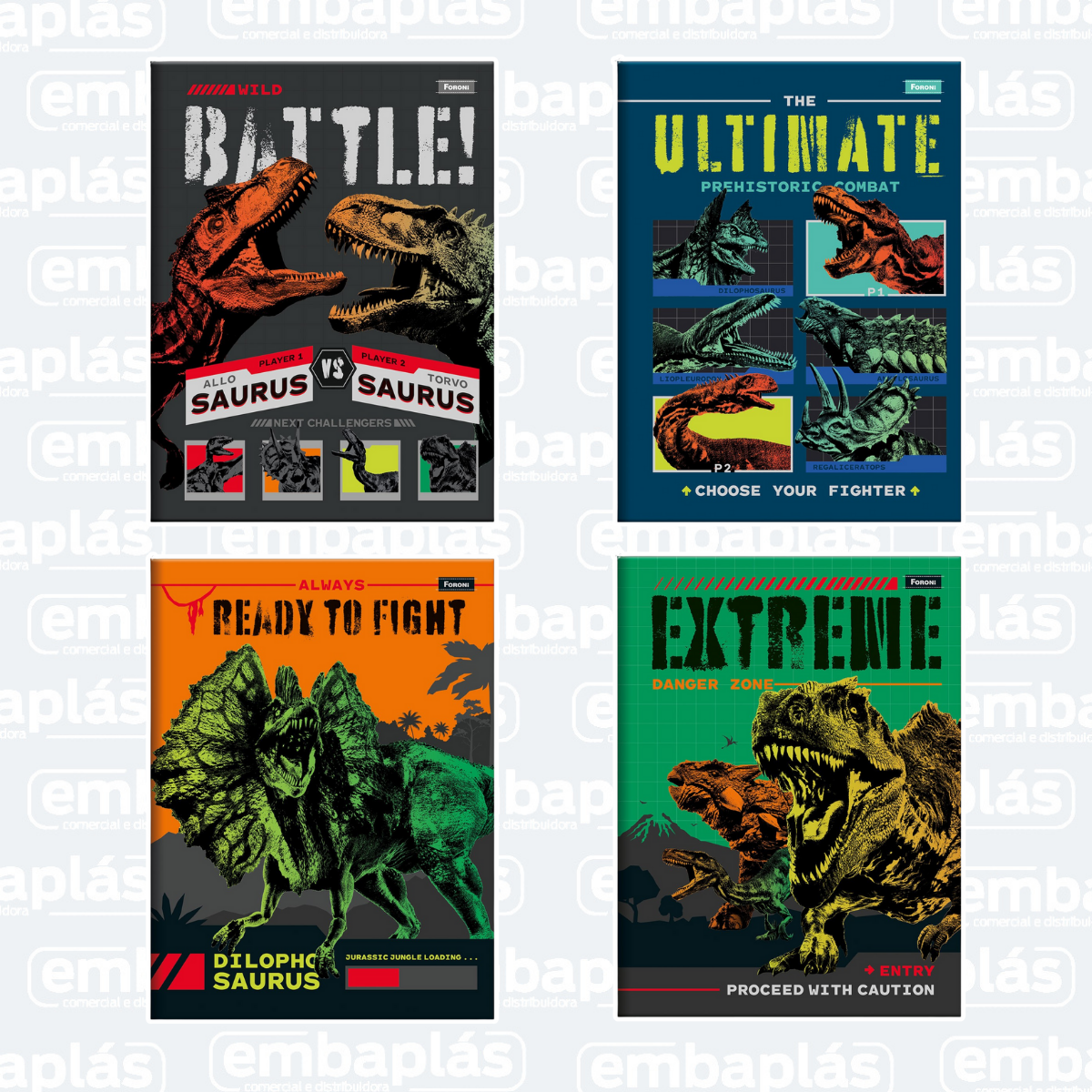 Caderno Brochura Capa Dura 1/4 80 Folhas Sauros - FORONI