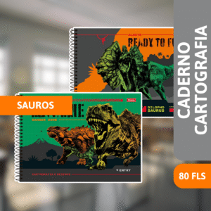 Caderno Cartografia Capa Dura 80 Folhas Sauros - FORONI