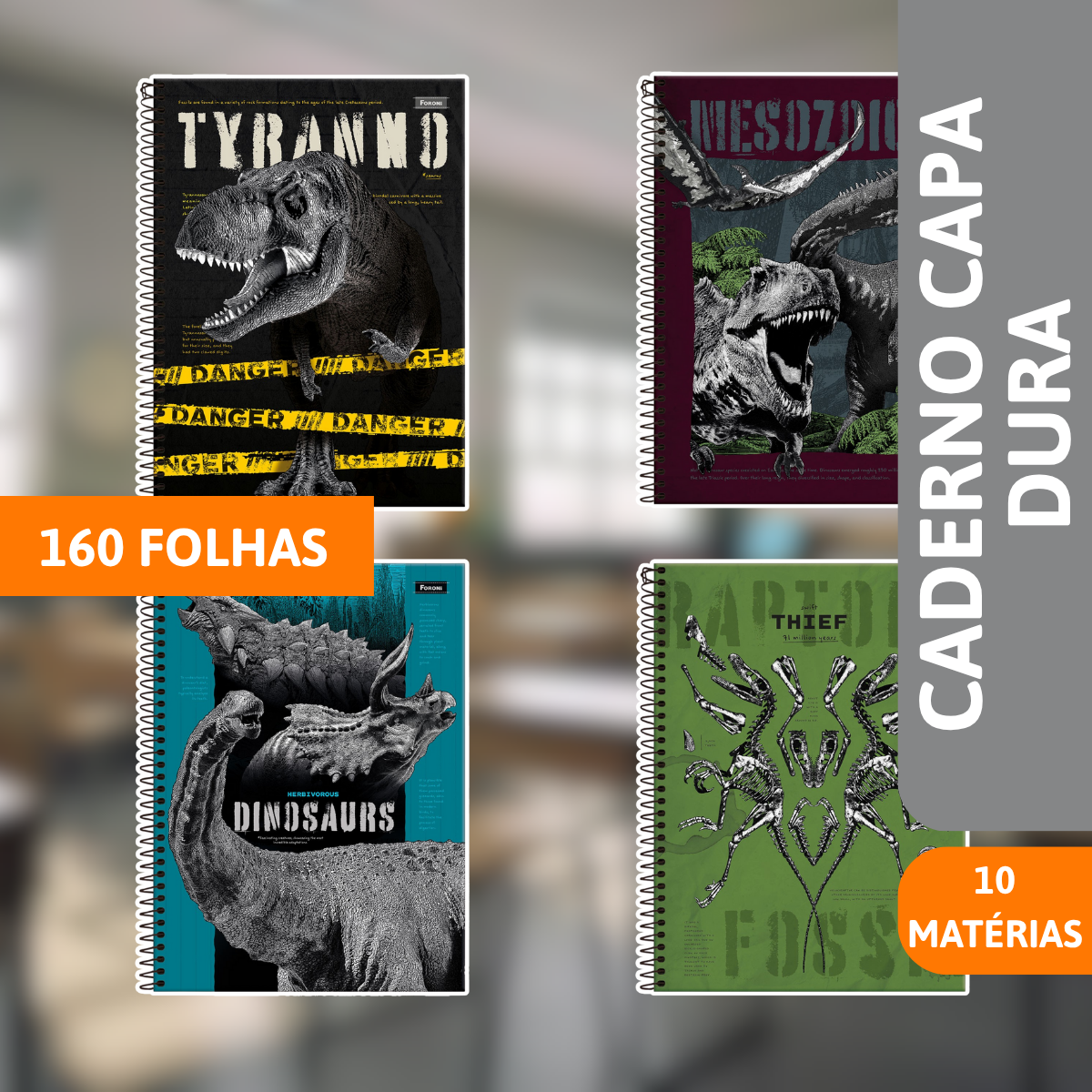 Caderno Universitário 10x1 160 Folhas Sauros - FORONI - Imagem 2