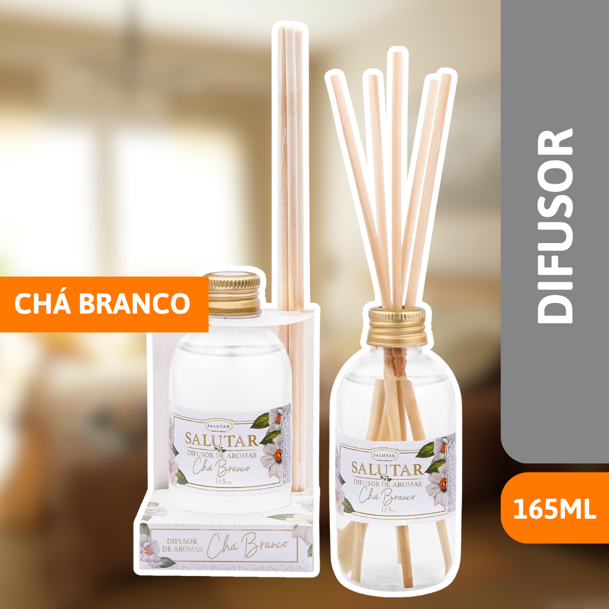 Difusor Chá Branco 165ml - SALUTAR - Imagem 2