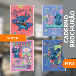 Caderno Brochurão Capa Dura 80 Folhas Stitch - FORONI