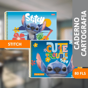 Caderno Cartografia Capa Dura 80 Folhas Stitch Movie - FORONI