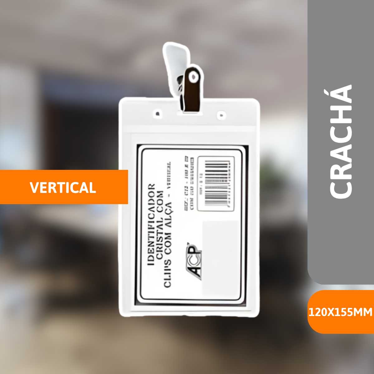 Crachá Vertical Cristal 120x155mm - ACP - Imagem 2