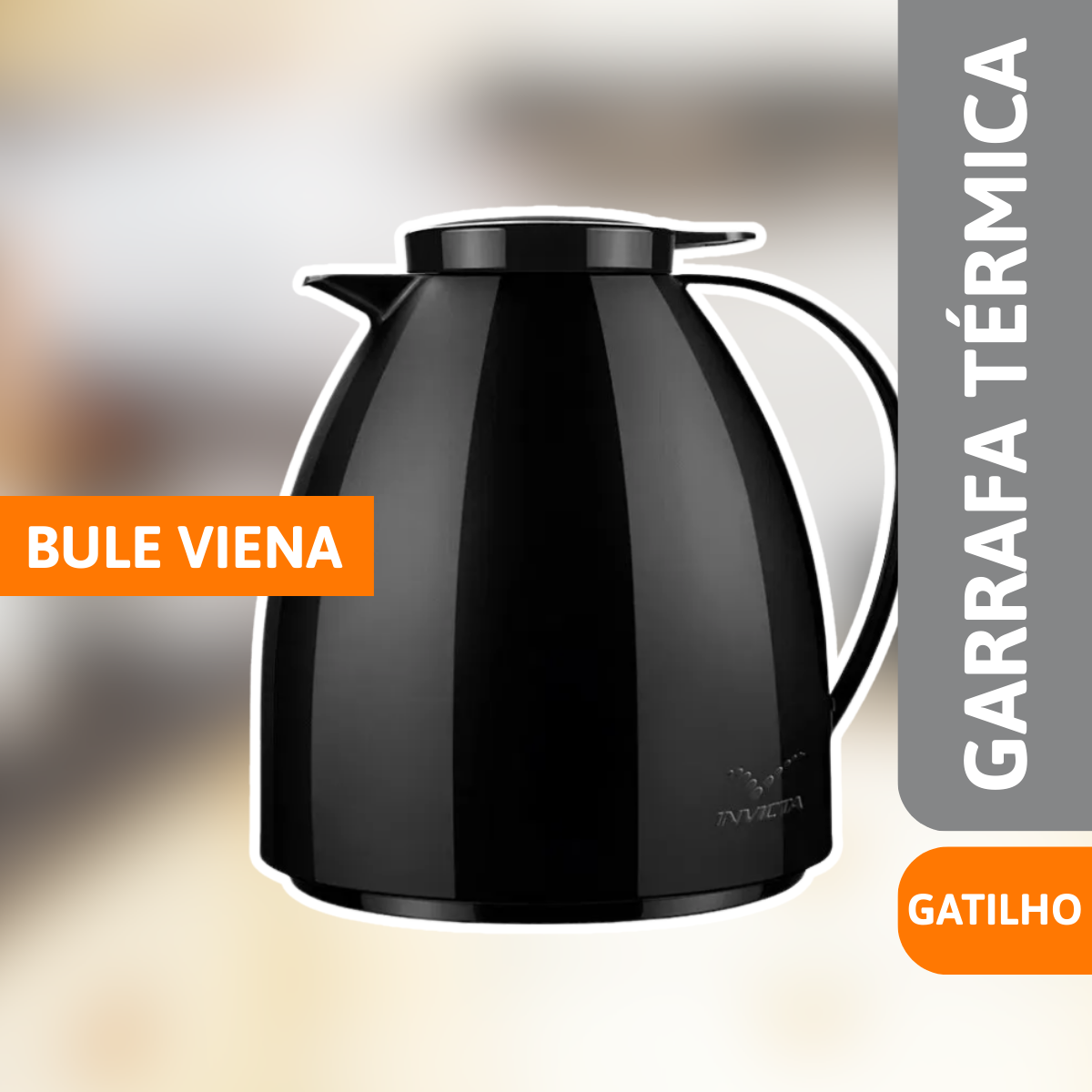 Bule Viena C/ Gatilho 400ml Preto - INVICTA - Imagem 2