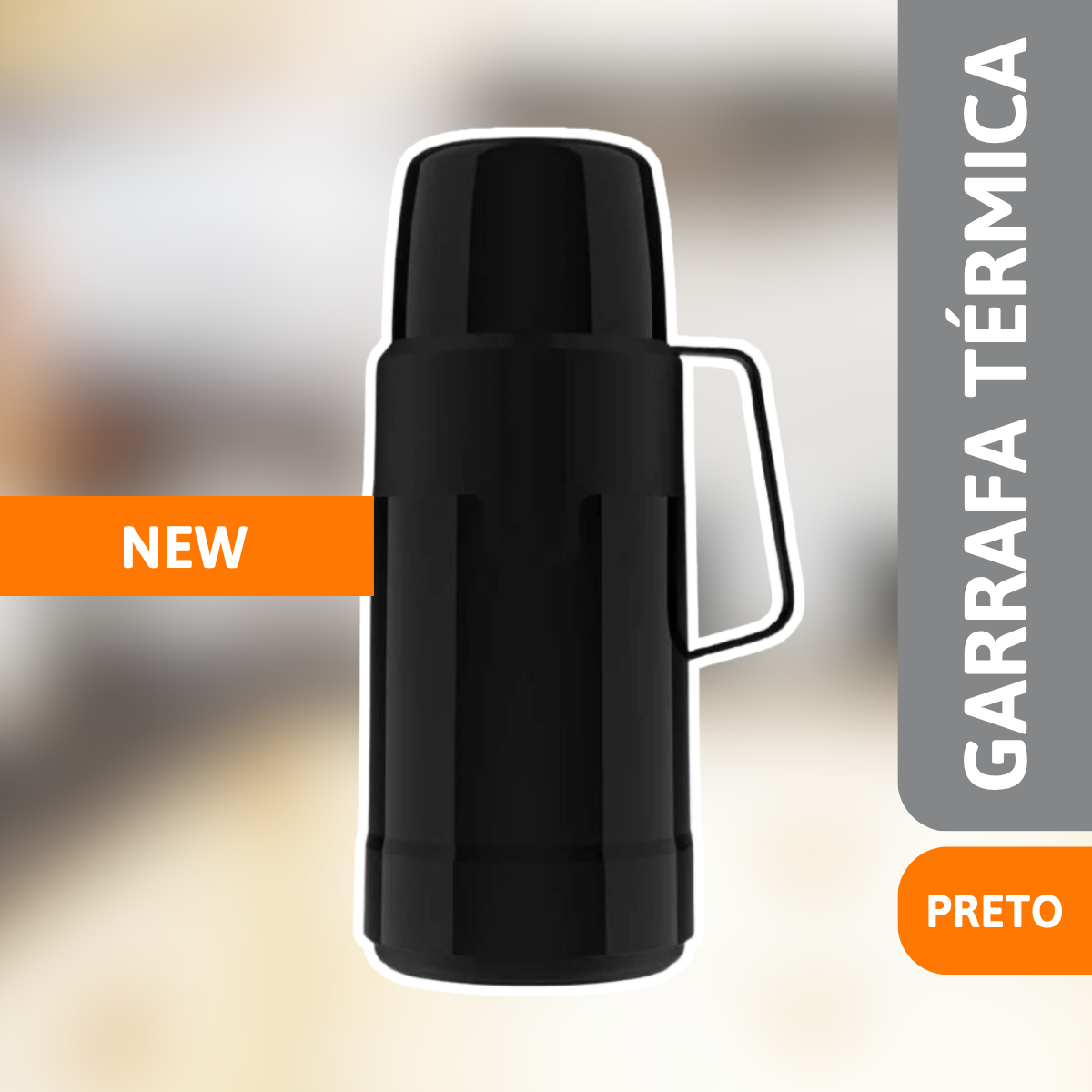 Garrafa Térmica 1L New Preto - INVICTA - Imagem 2