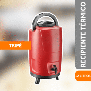 Recipiente Térmico 12 Litros Vermelho Tripé - INVICTA