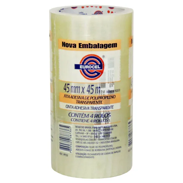 FITA ADESIVA 45 MM X 45 M - TRANSPARENTE - EUROCEL
