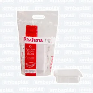Pote Retangular com tampa 150ml 24 Un - PRAFESTA
