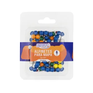 ALFINETE PARA MAPA 6MM BOLA C/50 UN - COD AB0650 - BRW
