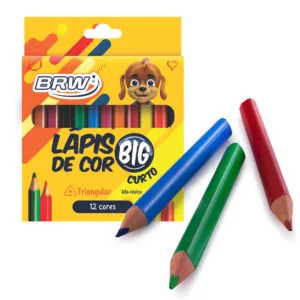 LÁPIS DE COR TRIANGULAR C/12 CORES - BIG CURTO - COD LP1207 - BRW