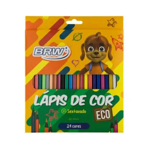 LÁPIS DE COR SEXTAVADO C/24 CORES - RECICLADO - COD LP2403 - BRW