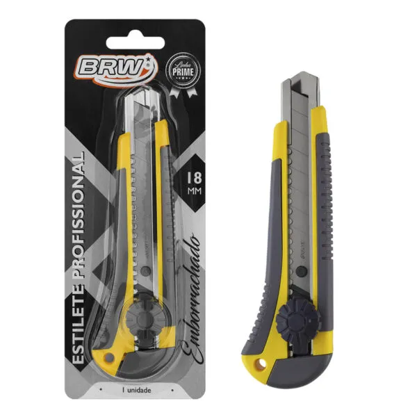 ESTILETE 18MM - PROFISSIONAL C/CABO EMBORRACHADO - COD ES1804 - BRW
