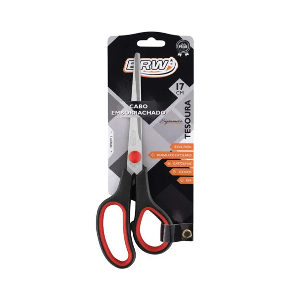 TESOURA DE AÇO INOX 17CM - CABO EMBORRAC - COD TE1702 - BRW