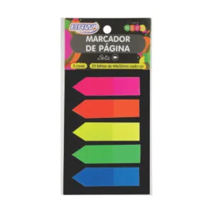 MARCADOR DE PAGINAS SETA 12X44MM - NEON - COD FL0001 - BRW