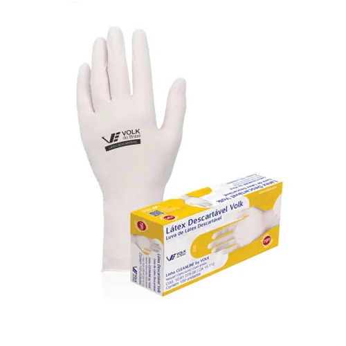 LUVA DE LATEX DESCARTAVEL TAM. G - CX C/ 100 UN - VOLK