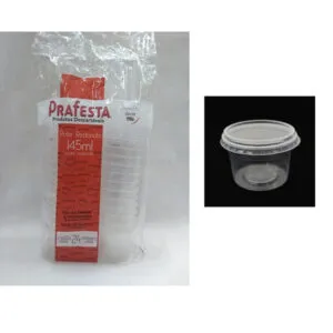 POTE REDONDO C/SOBRETAMPA 145 ML PCT C/ 24 UN - PRAFESTA