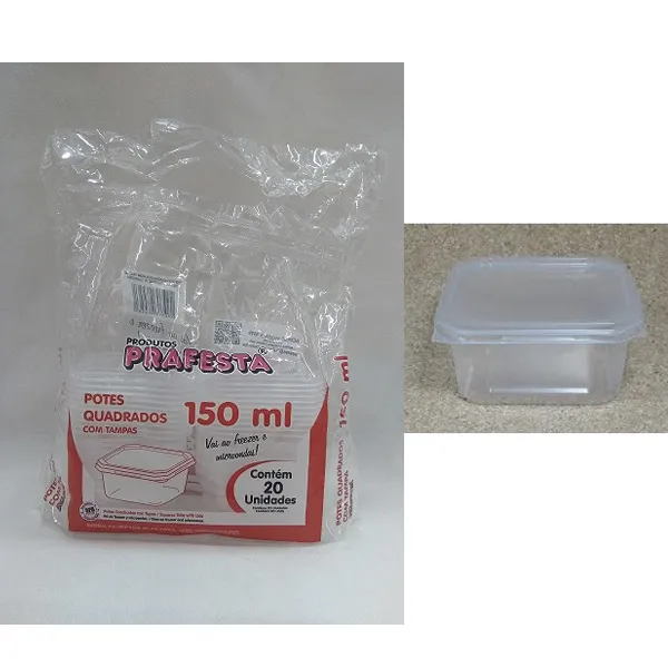 POTE QUADRADO 250 ML PCT C/20 UN - COD 8466 - PRAFESTA