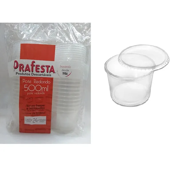 POTE REDONDO 500 ML PCT C/ 24 UN - COD 8231 - PRAFESTA
