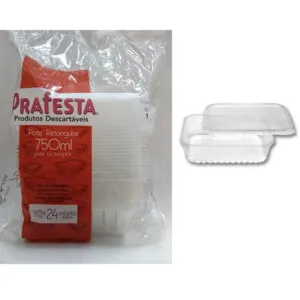 POTE RETANGULAR 750 ML PCT C/ 24 UN - COD 8316 - PRAFESTA