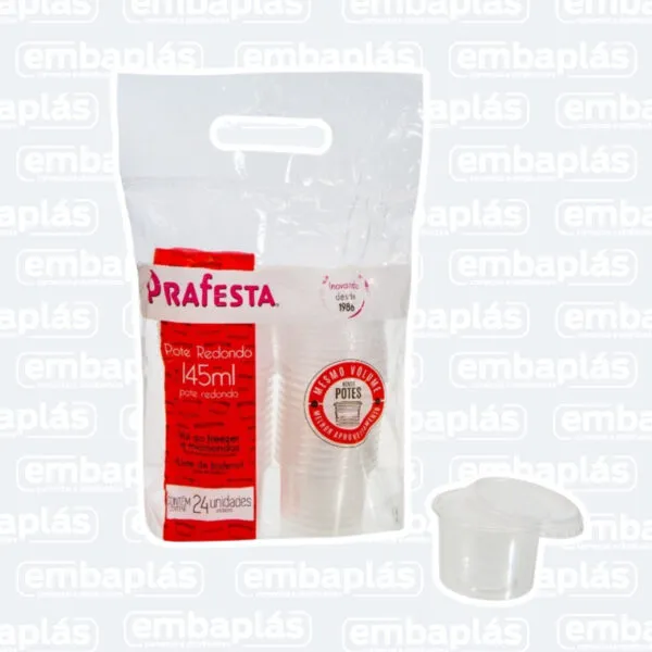 Pote Redondo C/ Sobretampa 145 ML 24 Un - PRAFESTA