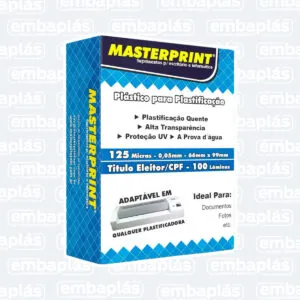 Plástico P/ Plastificação 125 Micras 66x99mm