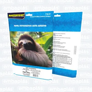 Papel Foto Glossy Adesivo 115g A4 50 Folhas - MASTERPRINT