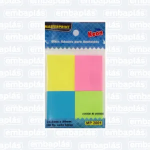Bloco Adesivo Para Anotação Neon 37,5 X 50MM - MASTERPRINT